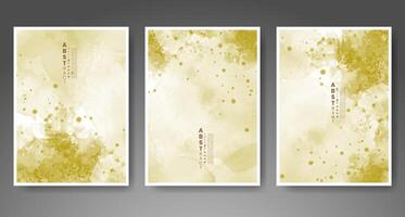 Set of creative hand painted abstract watercolor background. Design for your cover, date, postcard, banner, logo. vector