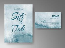 Wedding invitation with abstract watercolor background vector