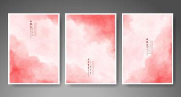 Set of creative hand painted abstract watercolor background. Design for your cover, date, postcard, banner, logo. vector