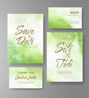 Wedding invitation with abstract watercolor background vector