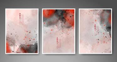 Set of creative hand painted abstract watercolor background. Design for your cover, date, postcard, banner, logo. vector