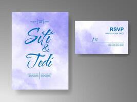 Wedding invitation with abstract watercolor background vector