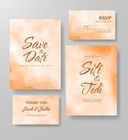 Wedding invitation with abstract watercolor background vector