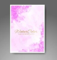 Cover template with watercolor background. Design for your cover, date, postcard, banner, logo. vector