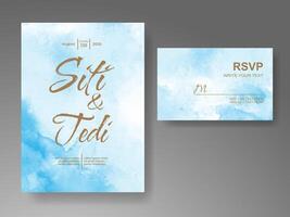 Wedding invitation with abstract watercolor background vector