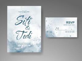 Wedding invitation with abstract watercolor background vector