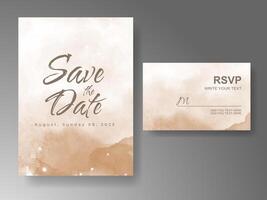 Wedding invitation with abstract watercolor background vector