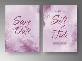 Wedding invitation with abstract watercolor background vector