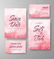 Wedding invitation with abstract watercolor background vector