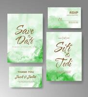 Wedding invitation with abstract watercolor background vector