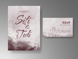 Wedding invitation with abstract watercolor background vector