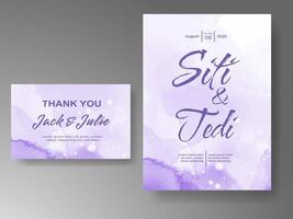 Wedding invitation with abstract watercolor background vector