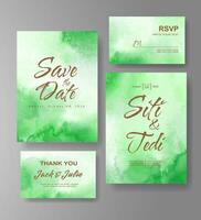 Wedding invitation with abstract watercolor background vector