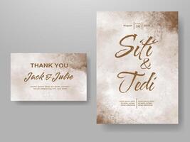 Wedding invitation with abstract watercolor background vector