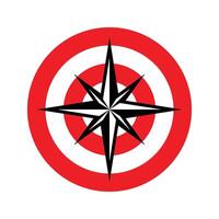 Compass with direction star icon vector