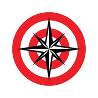 Compass with direction star icon vector