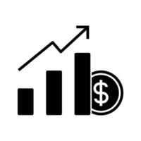 business graph with arrow icon vector