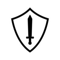 Shield with sword icon vector