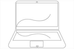 Art illustration of laptop in one line style isolated outline vector