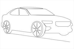 Simple illustration of car vector continuous single line art