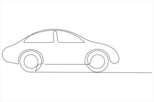 Simple illustration of car vector continuous single line art