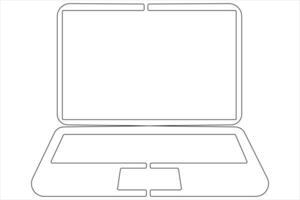 Art illustration of laptop in one line style isolated outline vector