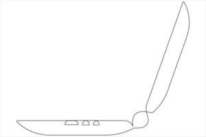 Art illustration of laptop in one line style isolated outline vector