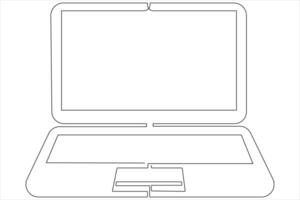 Art illustration of laptop in one line style isolated outline vector