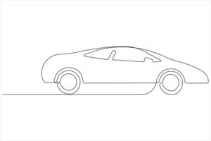 Simple illustration of car vector continuous single line art