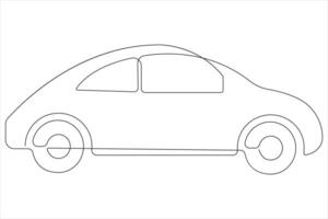 Simple illustration of car vector continuous single line art