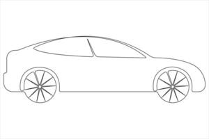 Simple illustration of car vector continuous single line art