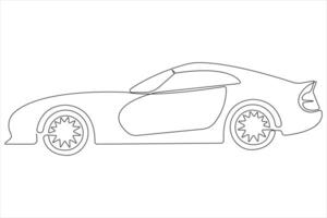 Simple illustration of car vector continuous single line art