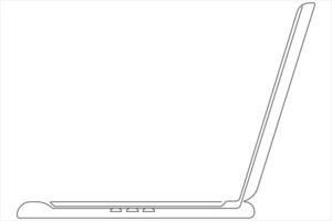 Art illustration of laptop in one line style isolated outline vector