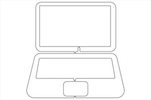 Art illustration of laptop in one line style isolated outline vector