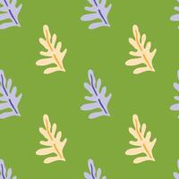 Lush green leaves and exotic plants in a seamless pattern. vector