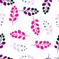 Romantic and bright floral pattern with hand-drawn petals and leaves. vector