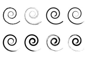 Spiral icon vintage retro style grunge texture distressed symbol paint brush vector. vector