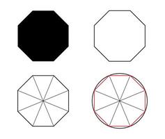 Geometric octagon shapes vector for teachers and students.