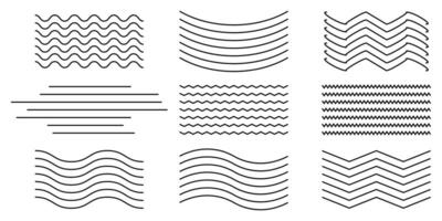 Thin wavy lines pattern. Repeatable wavy zigzag lines vector pattern.