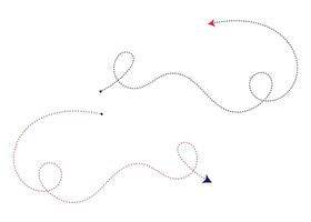 Dashed line arrow route path vector. vector