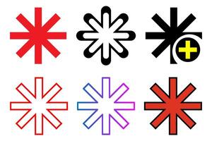 Asterisk sign or symbol of asterisk icon vector. vector