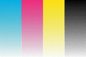 CMYK Halftone Stripes, Abstract Background Template vector