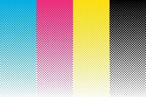 CMYK Halftone Stripes, Abstract Background Template vector