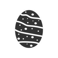 Black Easter egg. Vintage silhouette for Easter day, greeting card and design. Isolated vector illustration