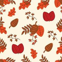 Autumn seamless pattern hand drawn vector