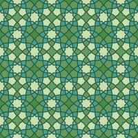 Moroccan seamless  pattern green color ramadan decorative background vector