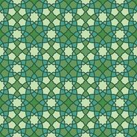 Moroccan seamless  pattern green color ramadan decorative background vector