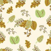 Autumn seamless pattern hand drawing vector