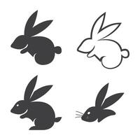 Silhouette rabbit collection for Easter Day. Abstract background. vector
