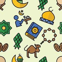 Seamless pattern Ramadan Kareem elements background illustration vector